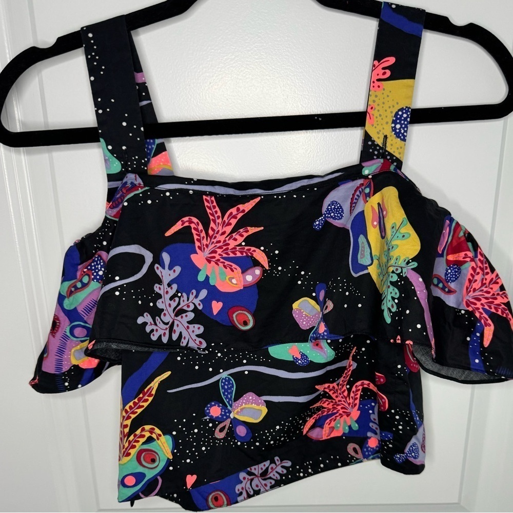Paris Atelier & Other Stories Multi Color Black Crop Top Size 4 - Picture 4 of 8
